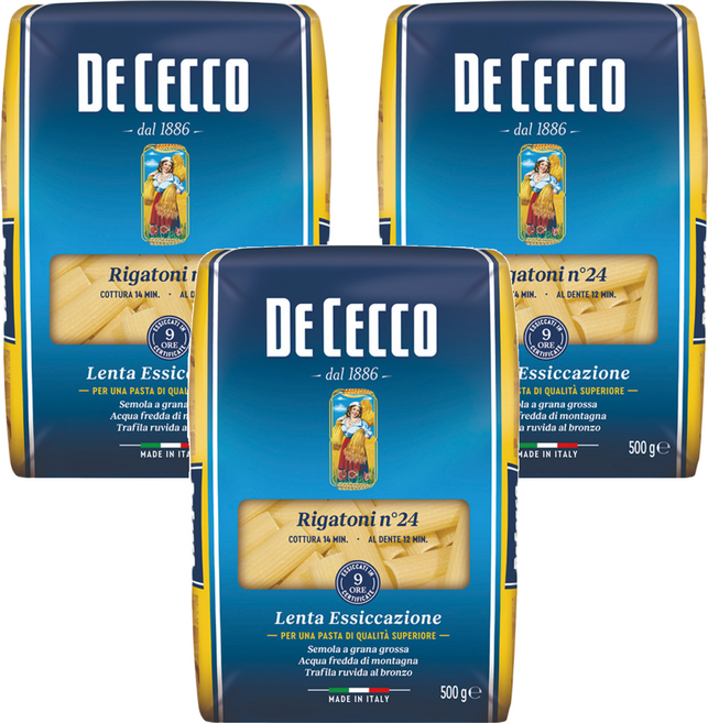 DE CECCO 得科 水管麵 NO.24, 500g, 3包