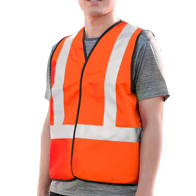 多功能透氣安全反光背心, 螢光橘, 1件