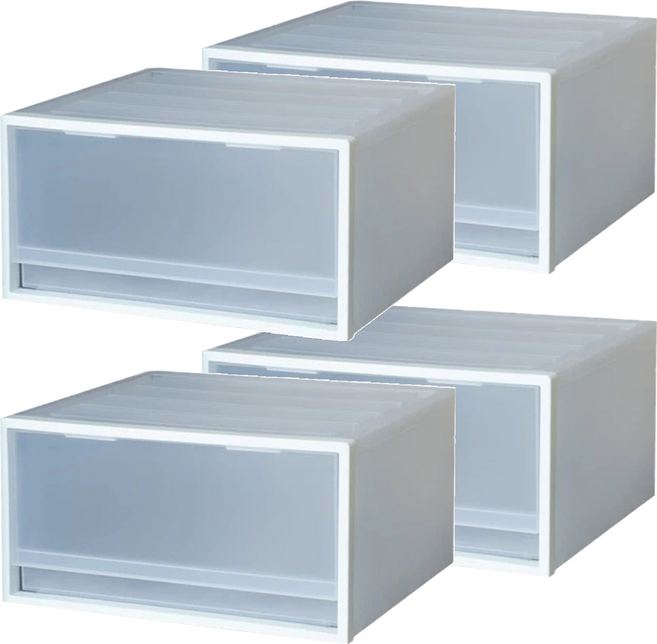 KEYWAY 聯府 單抽屜整理箱 CK-71 20L, 白色, 4個