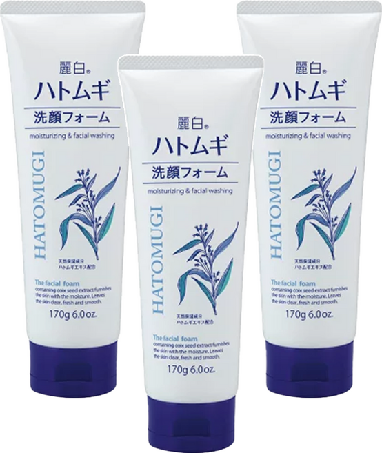 KUMANO 熊野油脂 麗白 薏仁洗面乳 170g 保濕洗顏泡沫, 3條