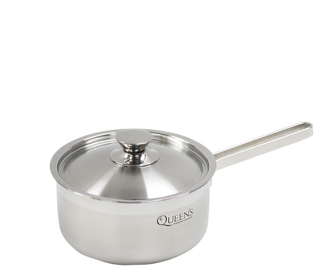 Kitchen-Art 電磁爐適用皇后系列三層不鏽鋼單柄鍋, 1個, 18cm, 銀色