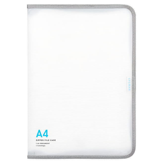 SYSmAX 扣式 A4文件透明收納夾, 灰色, 1個