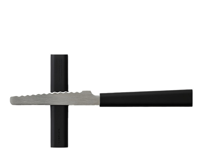 CHOPLATE KNIFE 兩用砧板盤專用刀 420不鏽鋼刃物鋼 ABS樹脂 長23.4 x 寬2.2 x 厚1cm 日本製造, 黑色, 1個