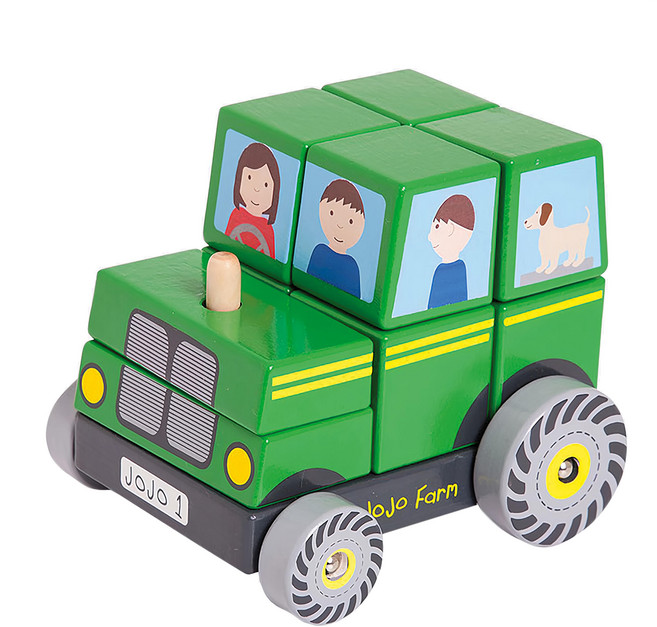 JoJo maman bebe 優質玩具/益智/積木/五感玩具_實木玩具_疊疊車_拖拉機, 1入