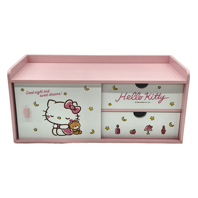 U-House 樺新 SANRIO 三麗鷗 HELLO KITTY側拉門櫃 SKT1285 15 x 34 x 15cm, 美好生活 粉紅色, 1個