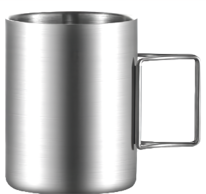 FANCY LIFE 雙層隔熱折疊杯, Silver, 1個
