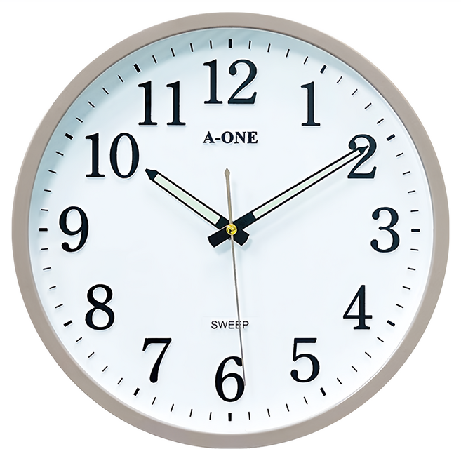 A-ONE 金吉星 掛鐘 超靜音優雅時鐘, 暖色灰