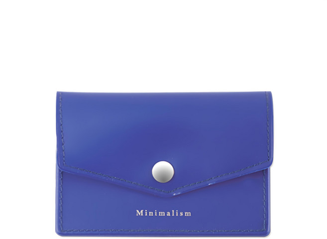 珠友文化 扣式雙層票卡/名片套 簡約設計 安全扣式 輕巧便攜, 1入, 藍