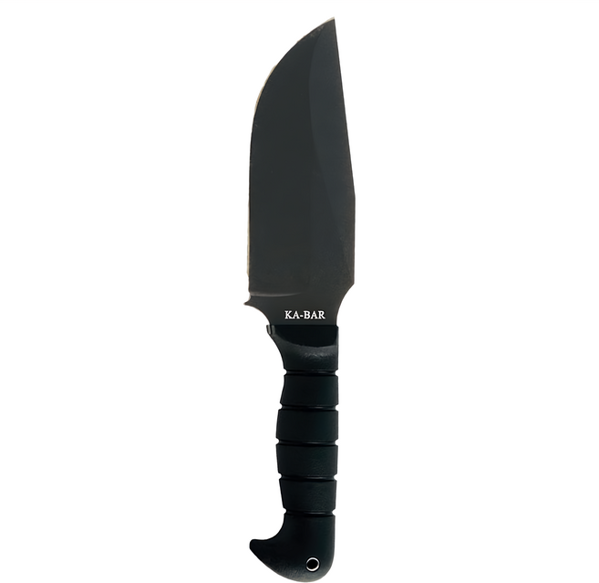 Ka-Bar Heavy Duty Warthog 高碳鋼 直刀 附刀鞘 KA1278 露營刀具, 黑色, 1支