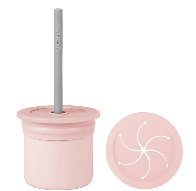 MiNiKOiOi 3ways 自主學習杯, 180ml, 迷霧粉, 1組