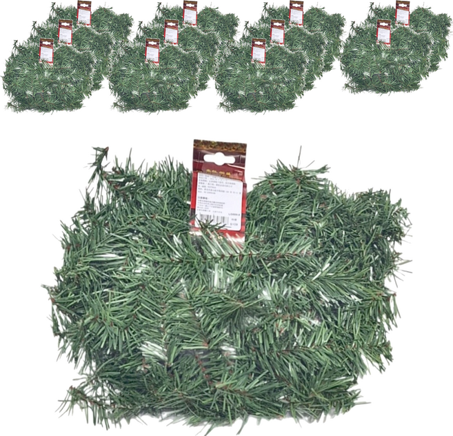 高級 樹藤 Christmas Garland 裝飾, 綠色, 12條