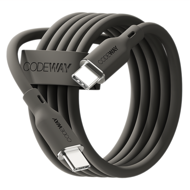 CODEWAY PALLET系列 100W PD USB-C to USB-C 傳輸線, 120cm, 黑色, 1條