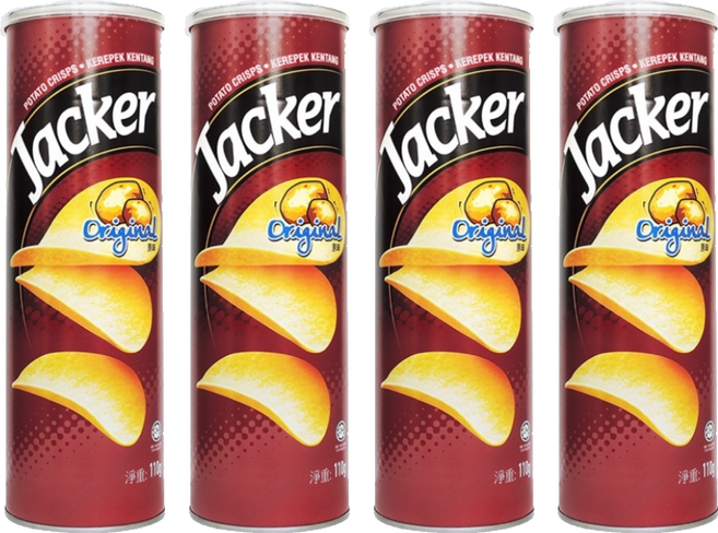 Jacker 洋芋片 原味, 110g, 4罐