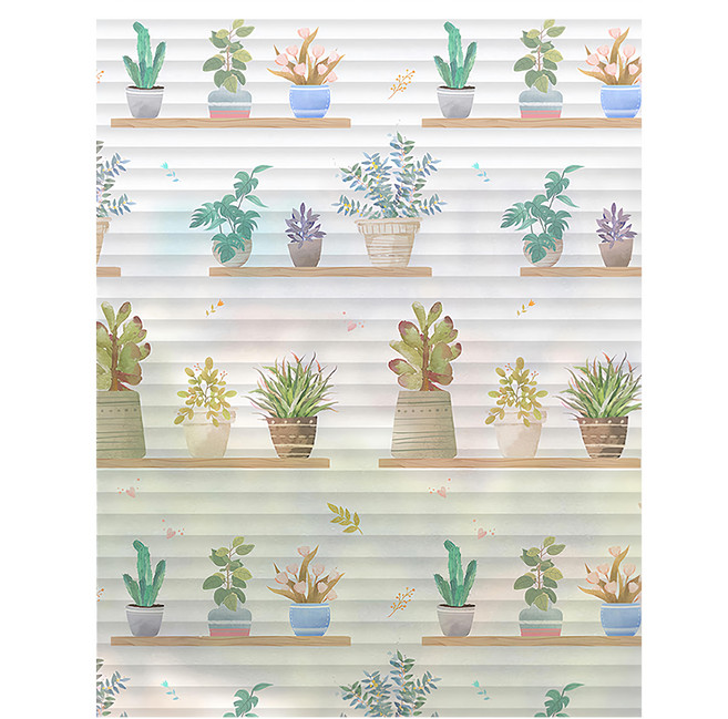 半島良品 抗UV防曬靜電貼窗貼, 仙人掌 半透明色