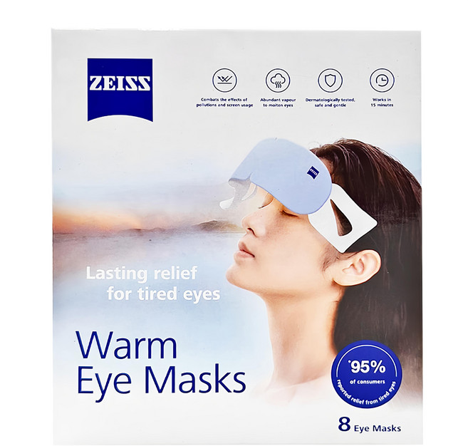 ZEISS 蔡司 蒸氣眼罩 40度恆溫 親膚透氣, 8個裝, 1盒