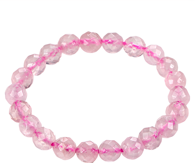 馥瑰馨盛 切面粉晶芙蓉晶手工手鍊 13g