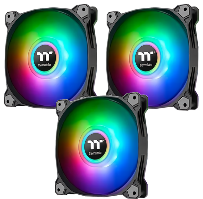 thermaltake 曜越 Pure 12 ARGB Sync主機板 連動版 3個, 黑色 + 白色, 1組