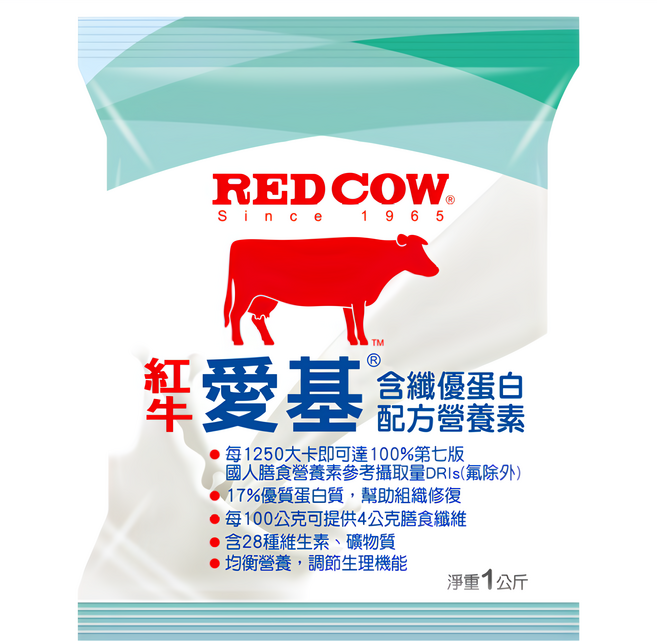 RED COW 紅牛 含纖優蛋白, 1kg, 1包