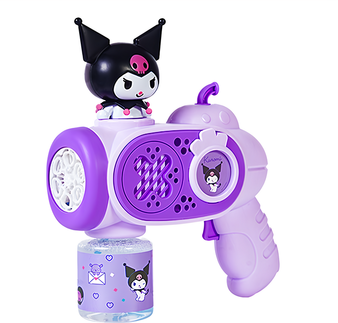 Sanrio 三麗鷗 新款可愛卡通手持電動兒童泡泡水槍, 庫洛米 紫色, 1支