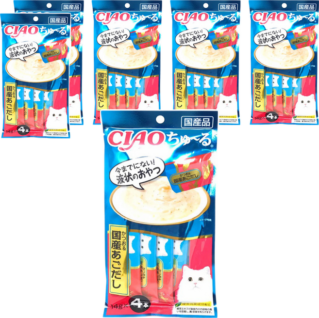 INABA CIAO 啾嚕 肉泥, 鰹魚 + 鰹魚高湯, 56g, 6袋