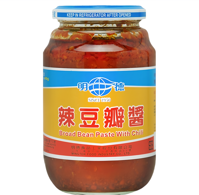 明德 辣豆瓣醬 天然發酵 不含防腐劑、色素、人工甘味 純素, 460g, 1罐