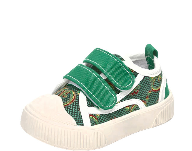 bebehome 兒童魔鬼氈防滑帆布鞋 綠色 1歲~7歲