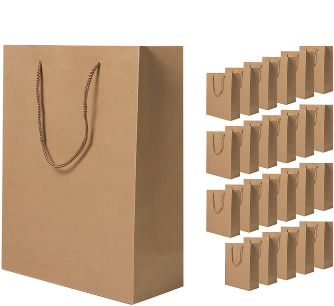 Lead Home 牛皮素色購物袋, 24個, 牛皮紙棕色