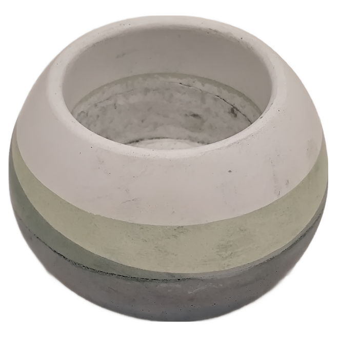 大圓球水泥盆, 油墨山嵐配色 灰色, 1個