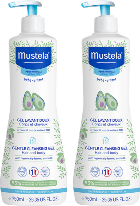mustela 慕之恬廊 嬰兒洗髮沐浴雙潔乳, 750ml, 2瓶