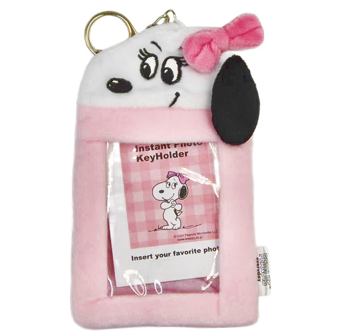 SK JAPAN Snoopy 絨布相框鎖圈, BELLE 粉色, 1個