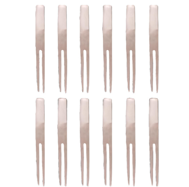 OSAMA 王樣日本亮面水果叉12件組 304不鏽鋼材質 家庭聚會適用, 1組, 不鏽鋼色