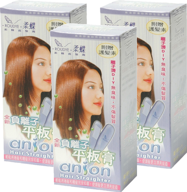 Roudye 柔蝶 DIY離子燙平板膏 第一劑120ml+第二劑110ml, 3盒, 180g