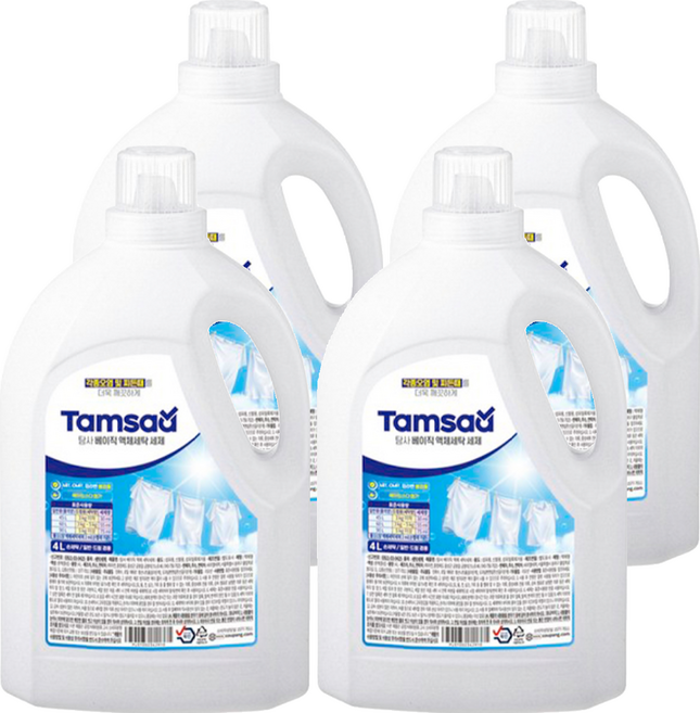 Tamsaa Basic 小蘇打洗衣精, 4L, 4桶