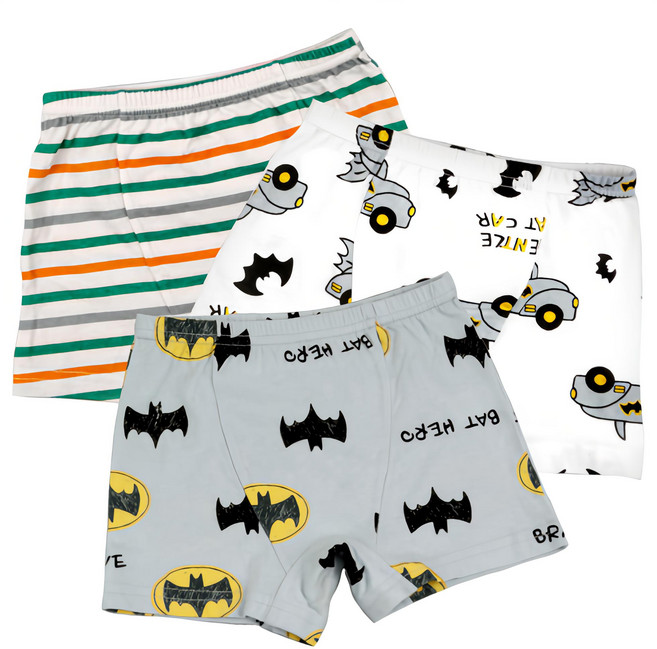 Maykids 男童蝙蝠俠印花四角內褲3件組 100%棉