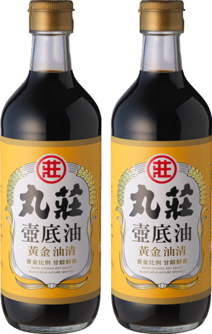 丸莊醬油 壺底油黃金油清 黃金比例 甘醇鮮美 黑豆釀造 450ml, 2瓶