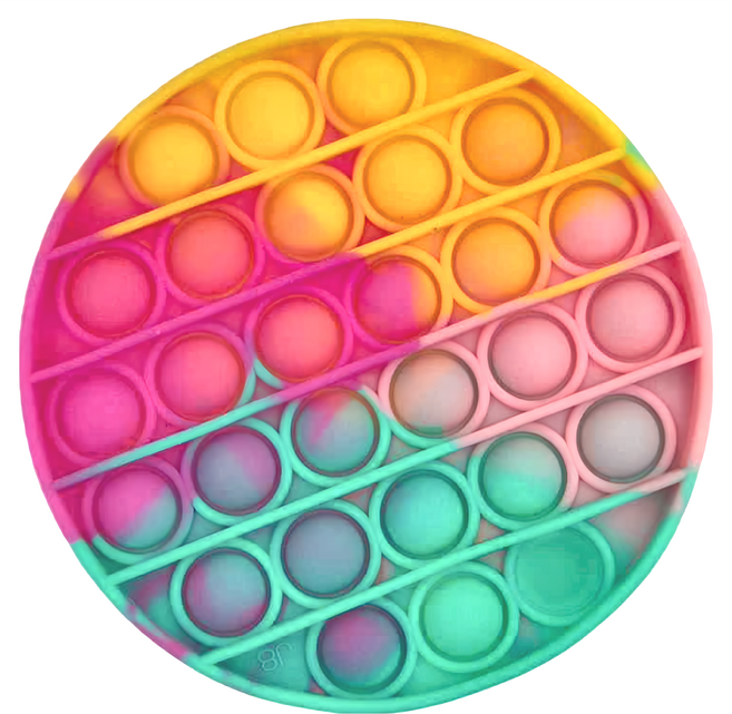 FoxMind 啵啵樂 Go PoP! Roundo-TieDye 獨特的顏色 質感的矽膠 可水洗式 旅遊舒壓品, 多色, 1個