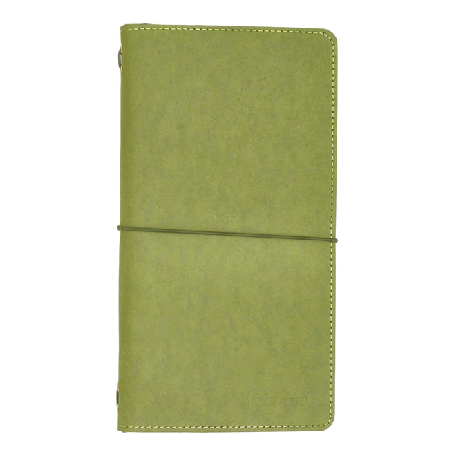 POTENTATE 遵爵 多功能旅行手帳本 可水洗牛皮紙 200g中粗紋全棉水彩紙16頁, 抹茶綠, 1本