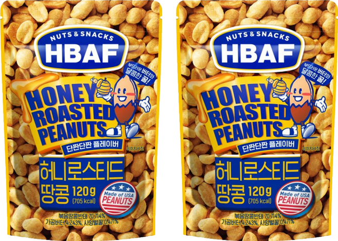 HBAF 蜂蜜奶油味花生, 120g, 2包