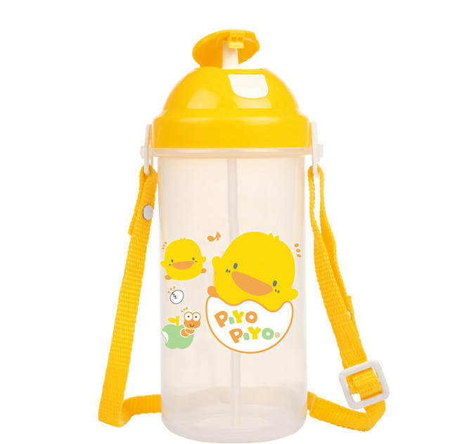 PiYOPiYO 黃色小鴨 彈跳水壺, 黃色, 600ml, 1個