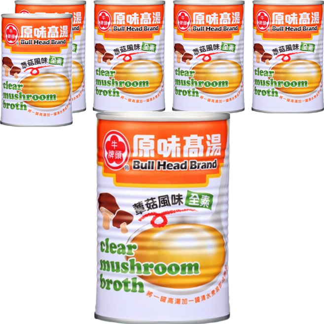 牛頭牌 原味高湯 蕈菇風味, 411ml, 6罐