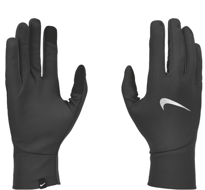 NIKE 耐吉 W PACER LIGHTWEIGHT 觸控慢跑手套 N1010534082LG, 黑色, 1雙