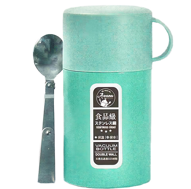 AWANA 伊麗絲悶燒罐 AL-550 悶燒罐 8.5 x 8.5 x 17cm + 湯匙 3 x 15.5cm, 藍色, 550ml, 1盒