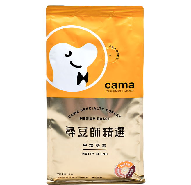 cama cafe 尋豆師精選 咖啡豆 中焙堅果, 咖啡豆(無研磨), 454g, 1包