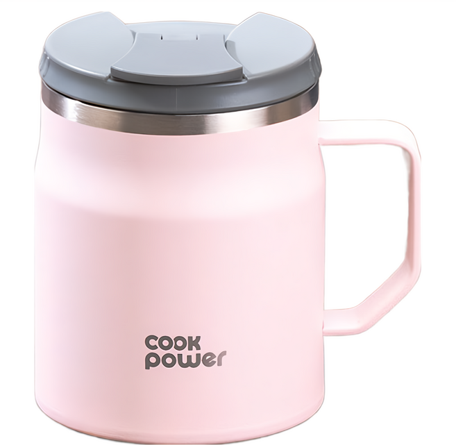 cook power 鍋寶 內陶瓷保溫保冰辦公杯, 400ml, 泡泡糖粉, 1個