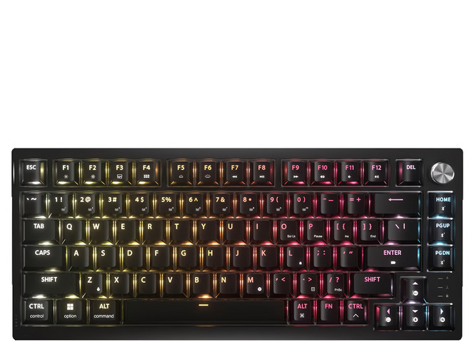 CORSAIR 海盜船 PLUS 三模無線RGB機械觸感軸鍵盤 英文字鍵, K65, CORSAIR MLX Fusion 段落軸體, 黑色