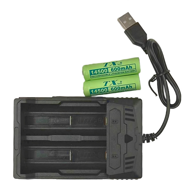 TX Tanox 特林 600mAh 14500鋰電池 附USB充電組 14500-2-USB 190 x 120 x 50mm 150g, 1組