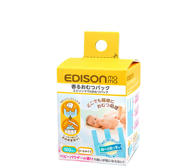 EDISON mama KJC 便利防臭微香尿布處理袋 250 x 240mm, 1盒, 0ml