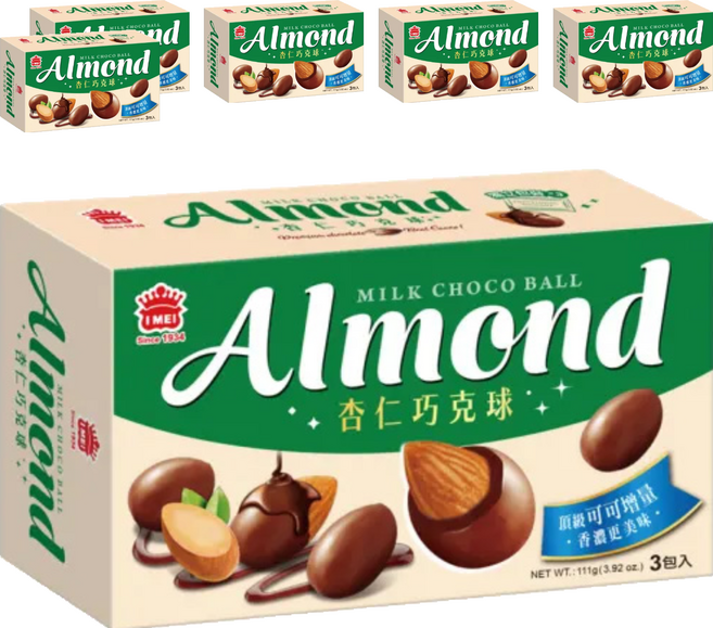 義美 杏仁巧克球 牛奶巧克力, 111g, 6盒