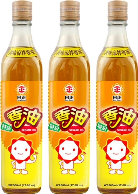 日正食品 特級香油 調味涼拌專用, 500ml, 3瓶