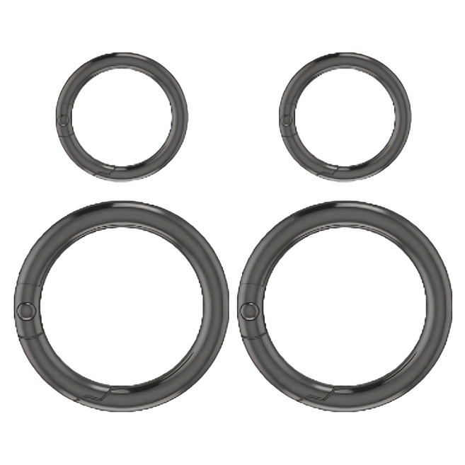 KEY SMART CarabinerClip扣環式鑰匙圈 堅固耐用, 黑亮色, 1組